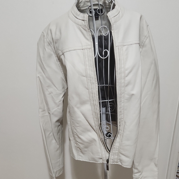 a.n.a Jackets & Blazers - Faux Leather Cream Jacket